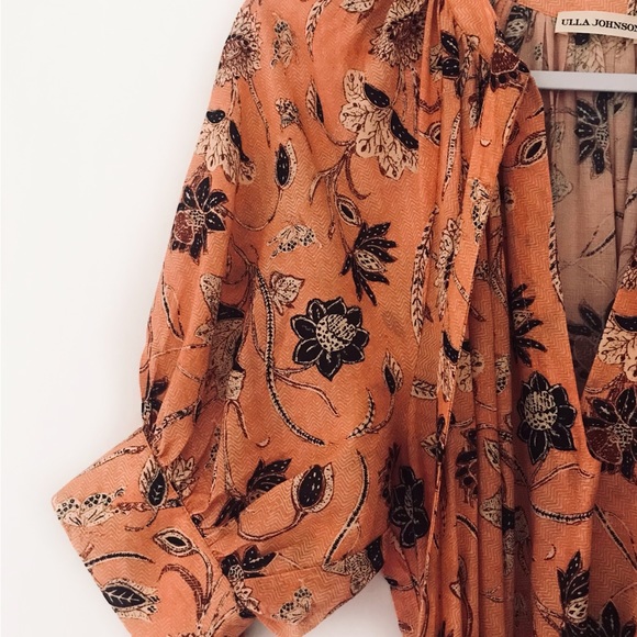 ULLA JOHNSON Primrose Puff Sleeve Tiered Midi Dress - Picture 6 of 13